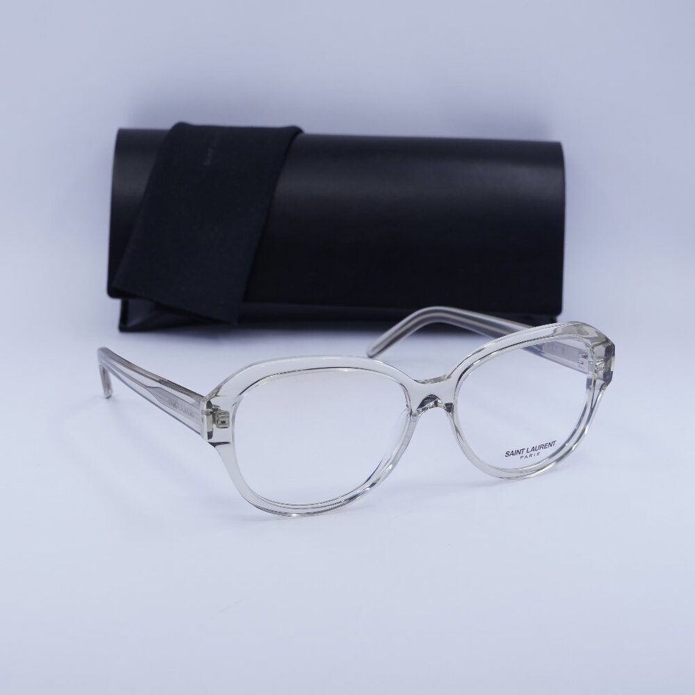 Saint Laurent SL411 004 Square Eyeglasses 57mm - Transparent